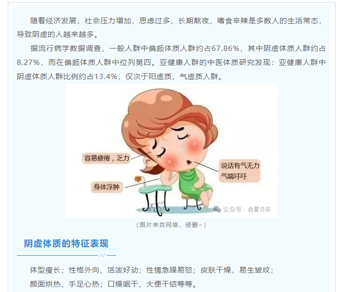 【启蒙贝乐专业调养分享】阴虚的人越来越多，阴虚体质该如何调养才能健康过冬？